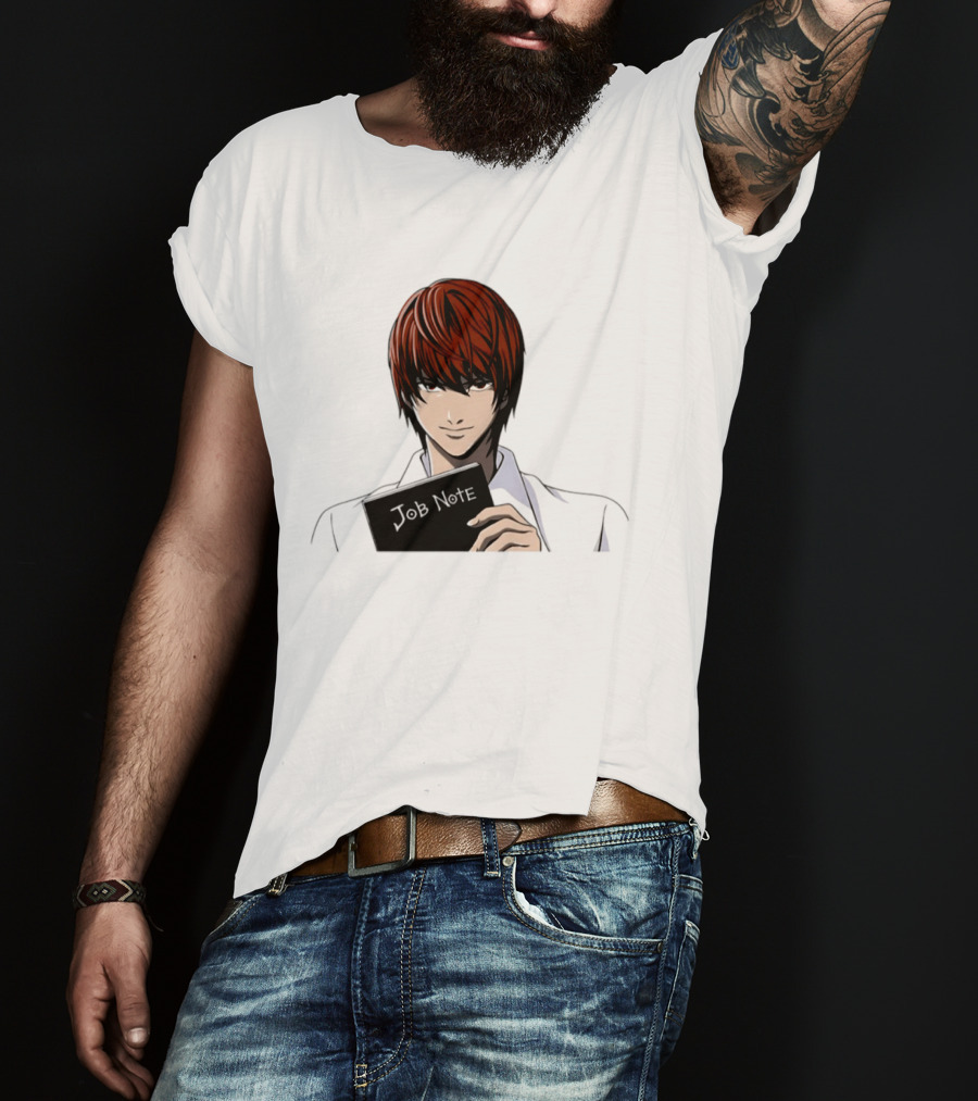 Job Note Parody Light Yagami Character Anime Manga T-Shirt