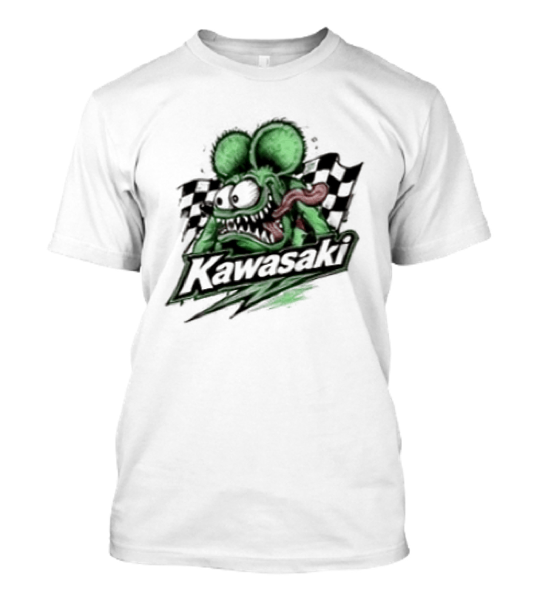 Kawasaki Racing Rat Fink Ninja For Sport Bike Enthusiasts T-Shirt