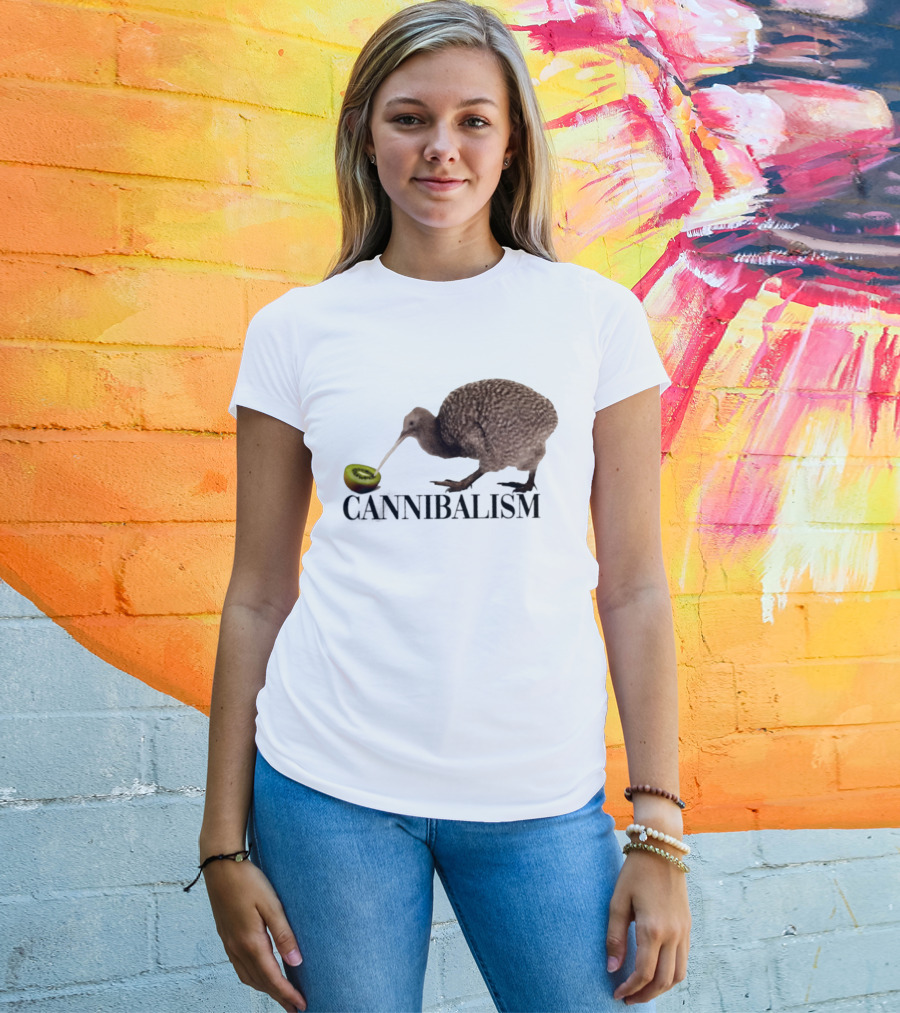 Kiwi Bird Cannibalism With Kiwi Fruit Pun Nature T-Shirt
