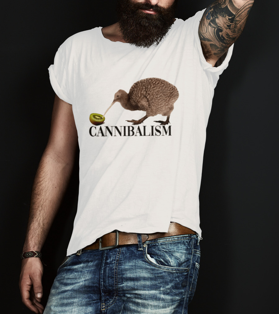 Kiwi Bird Cannibalism With Kiwi Fruit Pun Nature T-Shirt
