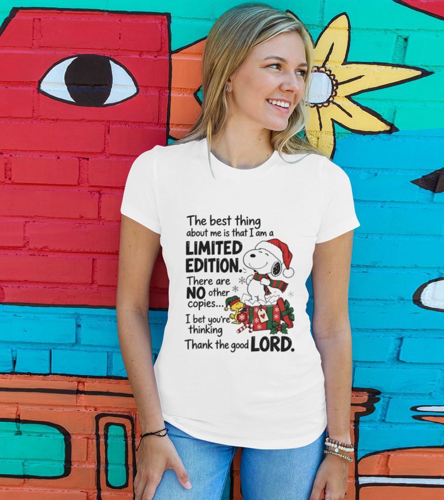 Snoopy Christmas Limited Edition Thank The Good Lord T-Shirt