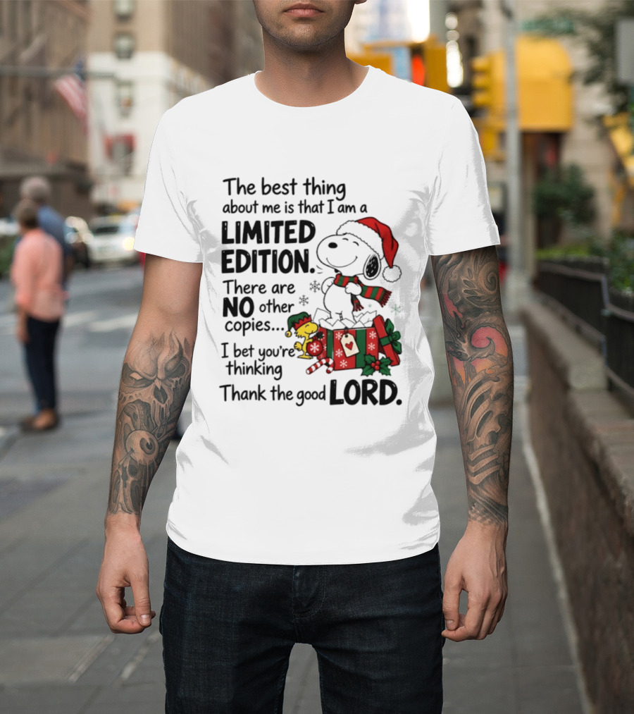 Snoopy Christmas Limited Edition Thank The Good Lord T-Shirt