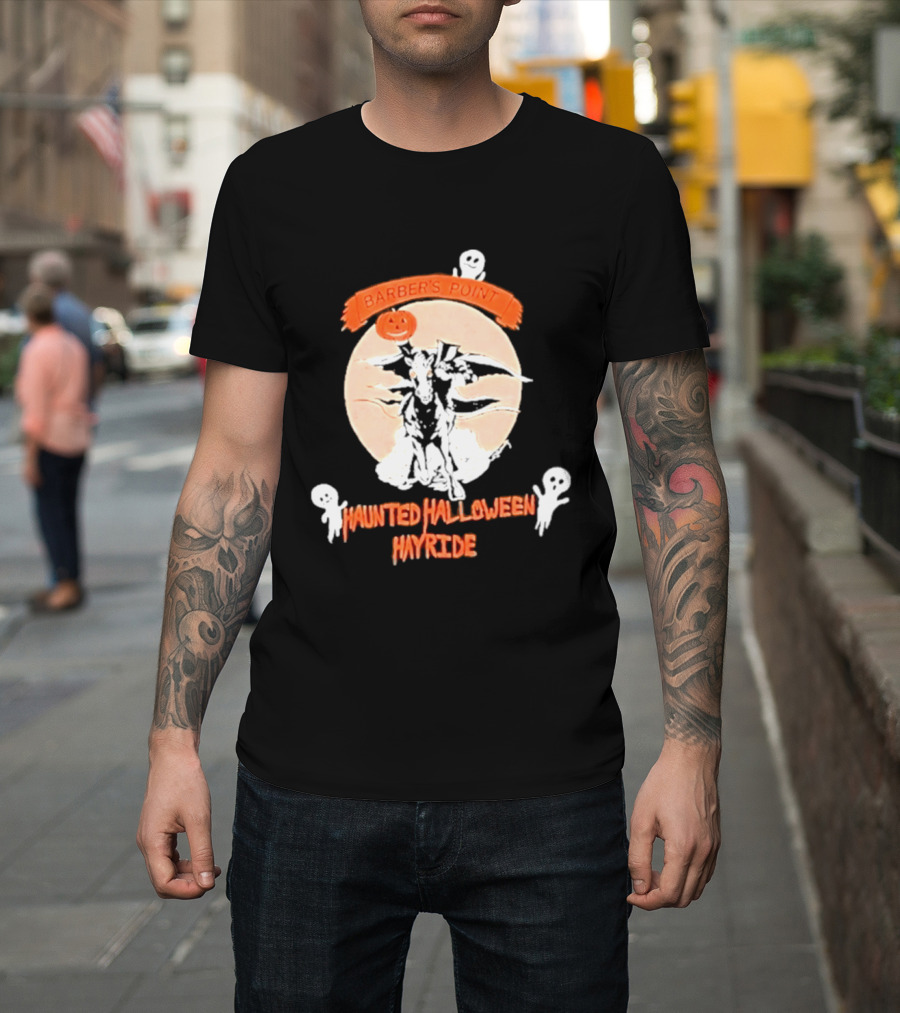 Barber's Point Haunted Halloween Hayride 2026 Pumpkin Ghosts T-Shirt