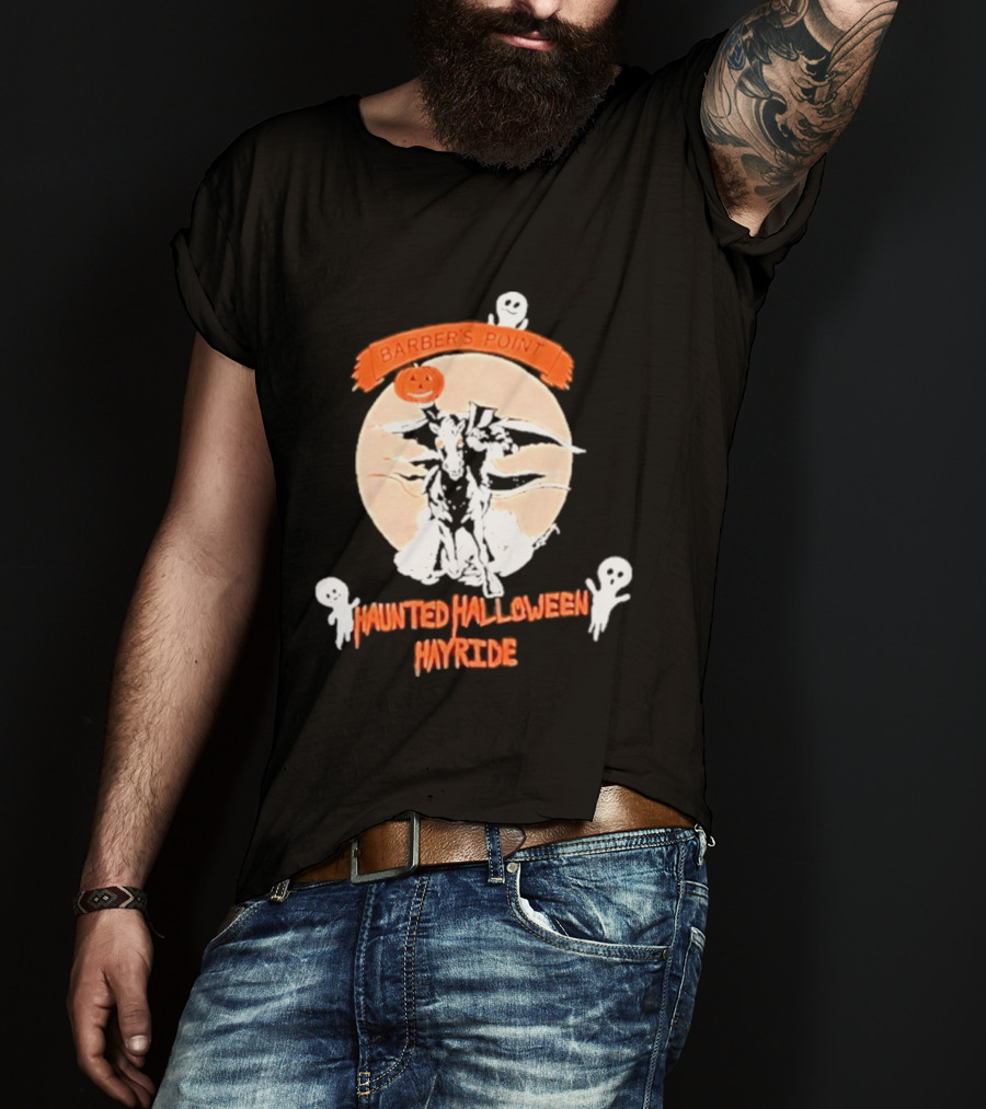 Barber's Point Haunted Halloween Hayride 2026 Pumpkin Ghosts T-Shirt