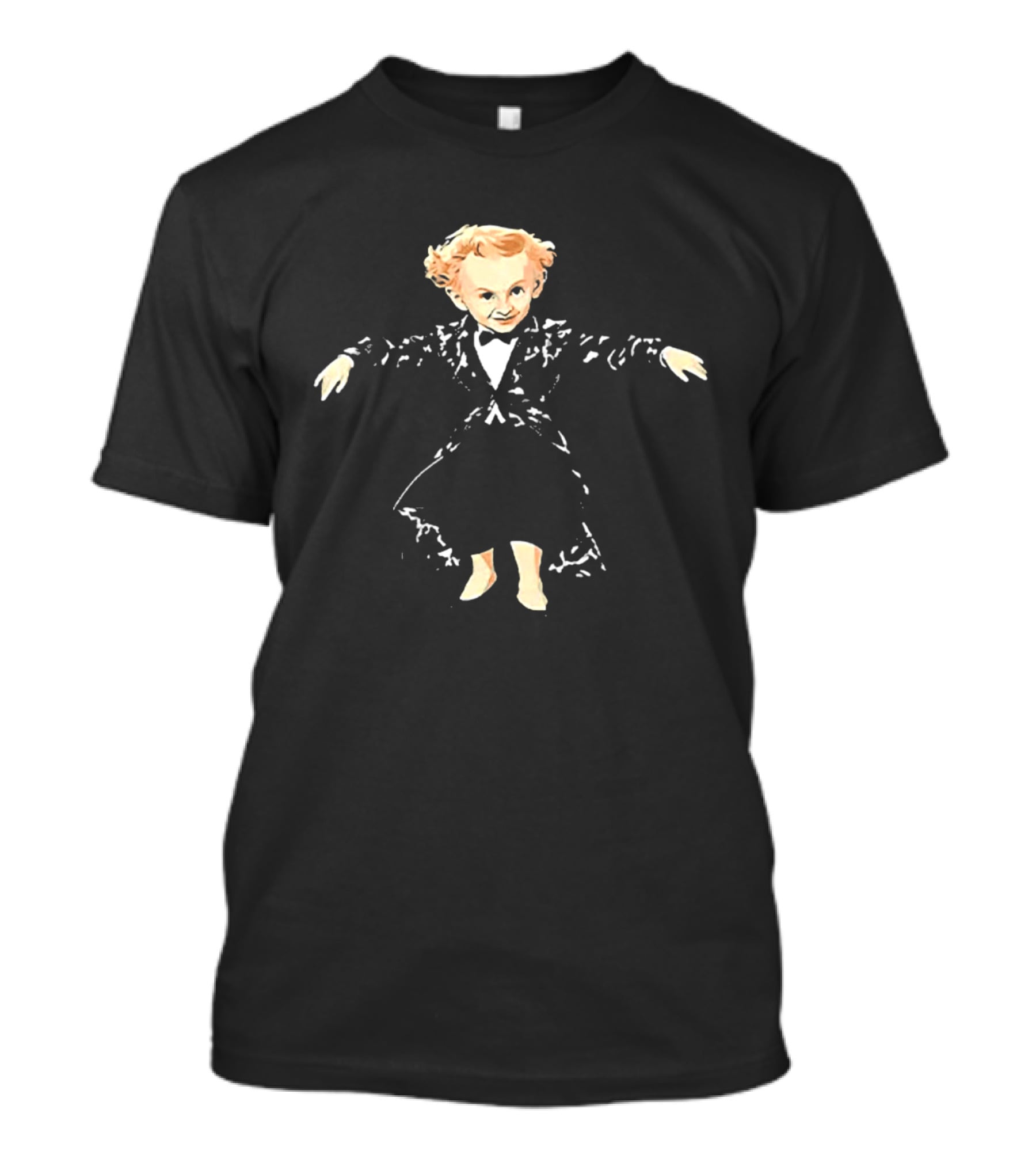 Little Gentleman Boy In Tuxedo Dancing Charming Pose T-Shirt