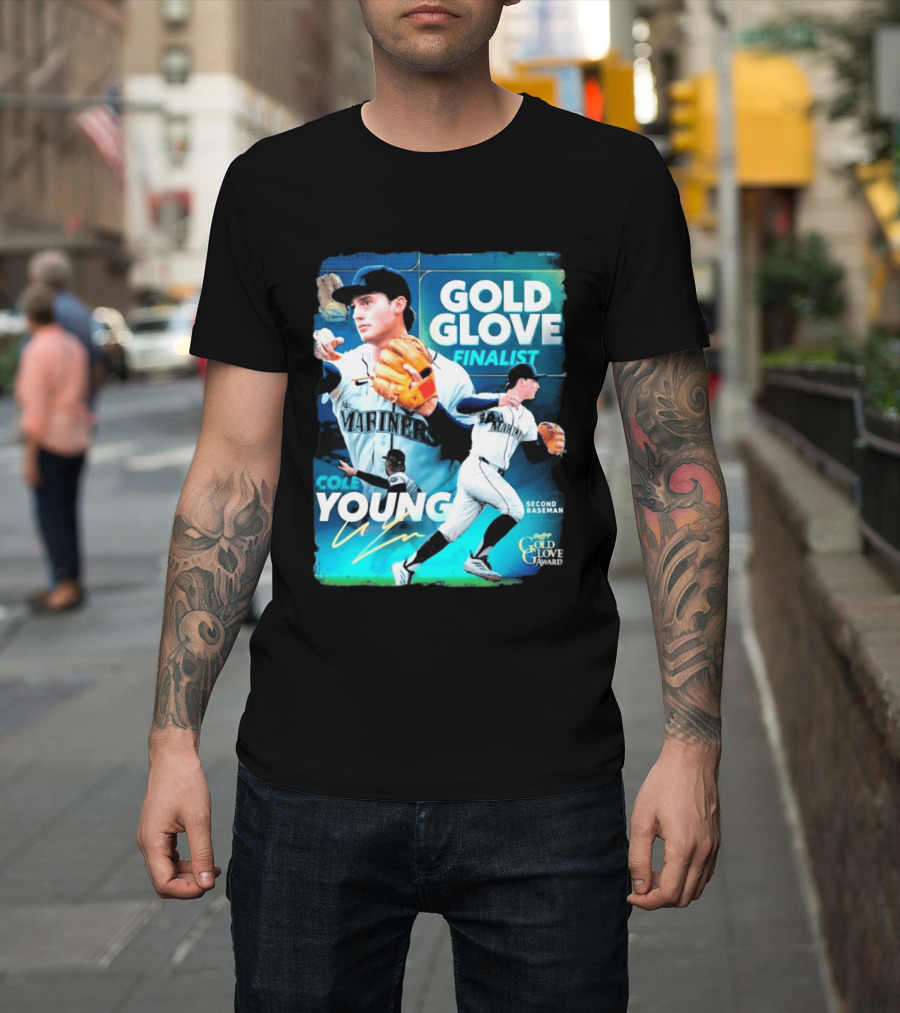 Cole Young Mariners Second Baseman Gold Glove Finalist T-Shirt