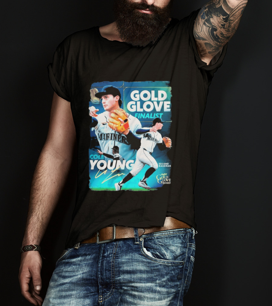 Cole Young Mariners Second Baseman Gold Glove Finalist T-Shirt