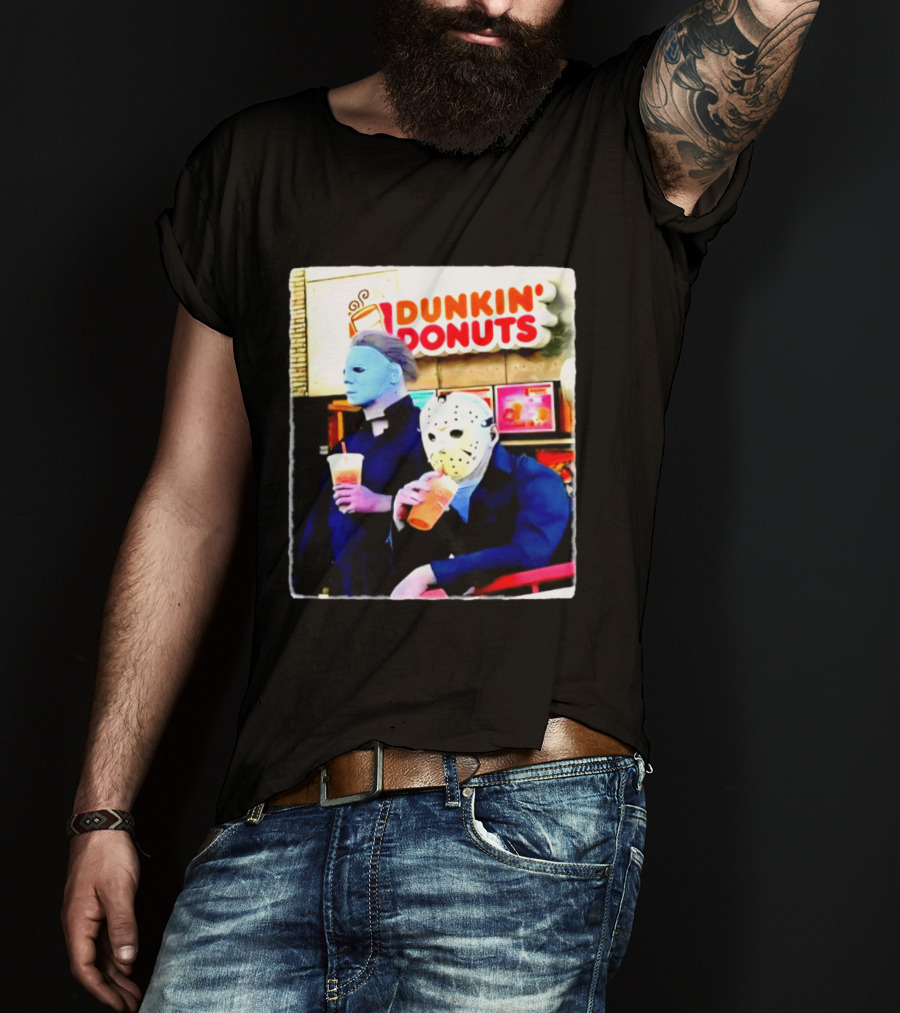 Dunkin Donuts Halloween 2026 Michael Myers Jason Voorhees Meme T-Shirt