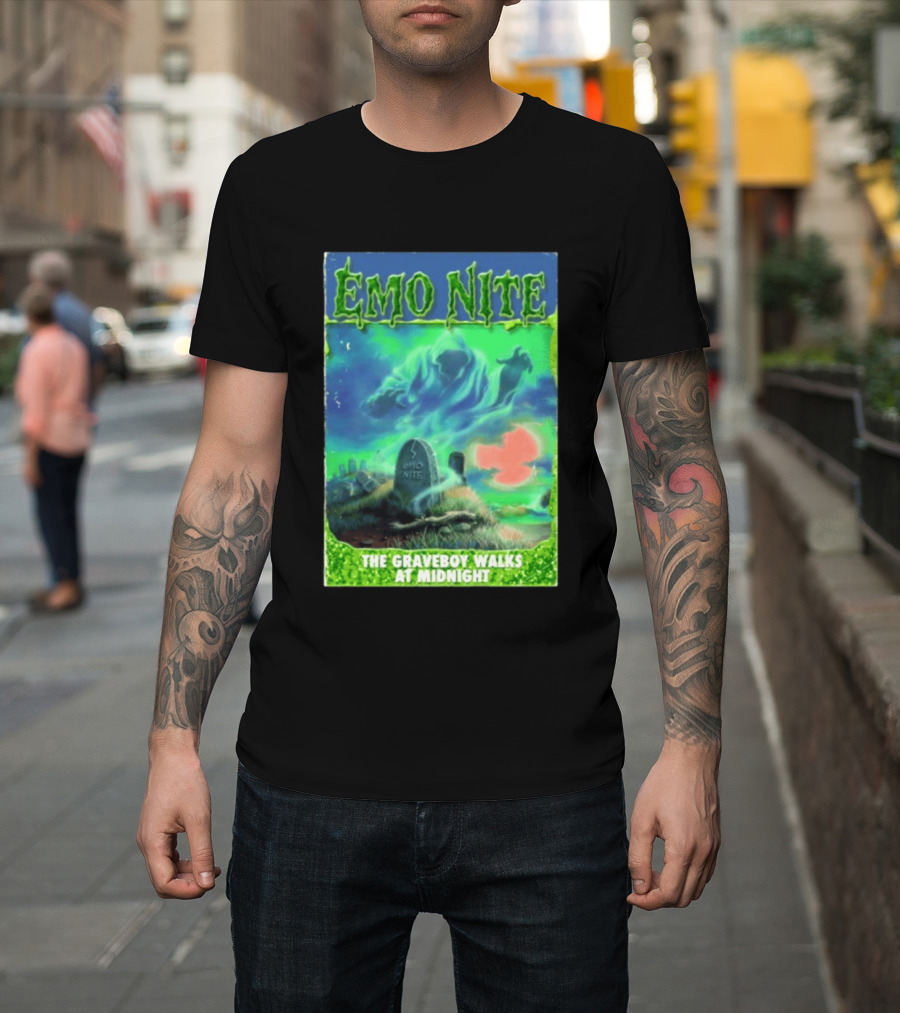 Emo Nite The Graveboy Walks At Midnight Goosebumps T-Shirt