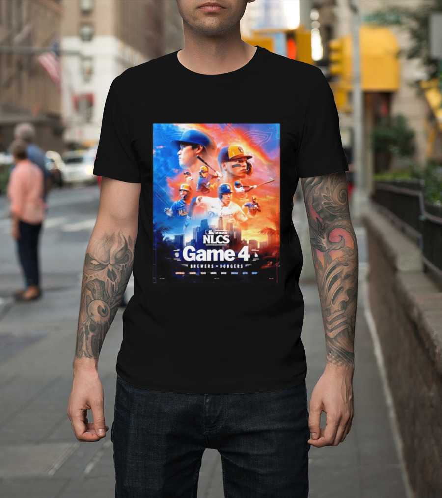 2026 NLCS Game 4 Milwaukee Brewers Vs Los Angeles Dodgers Baseball Matchup T-Shirt