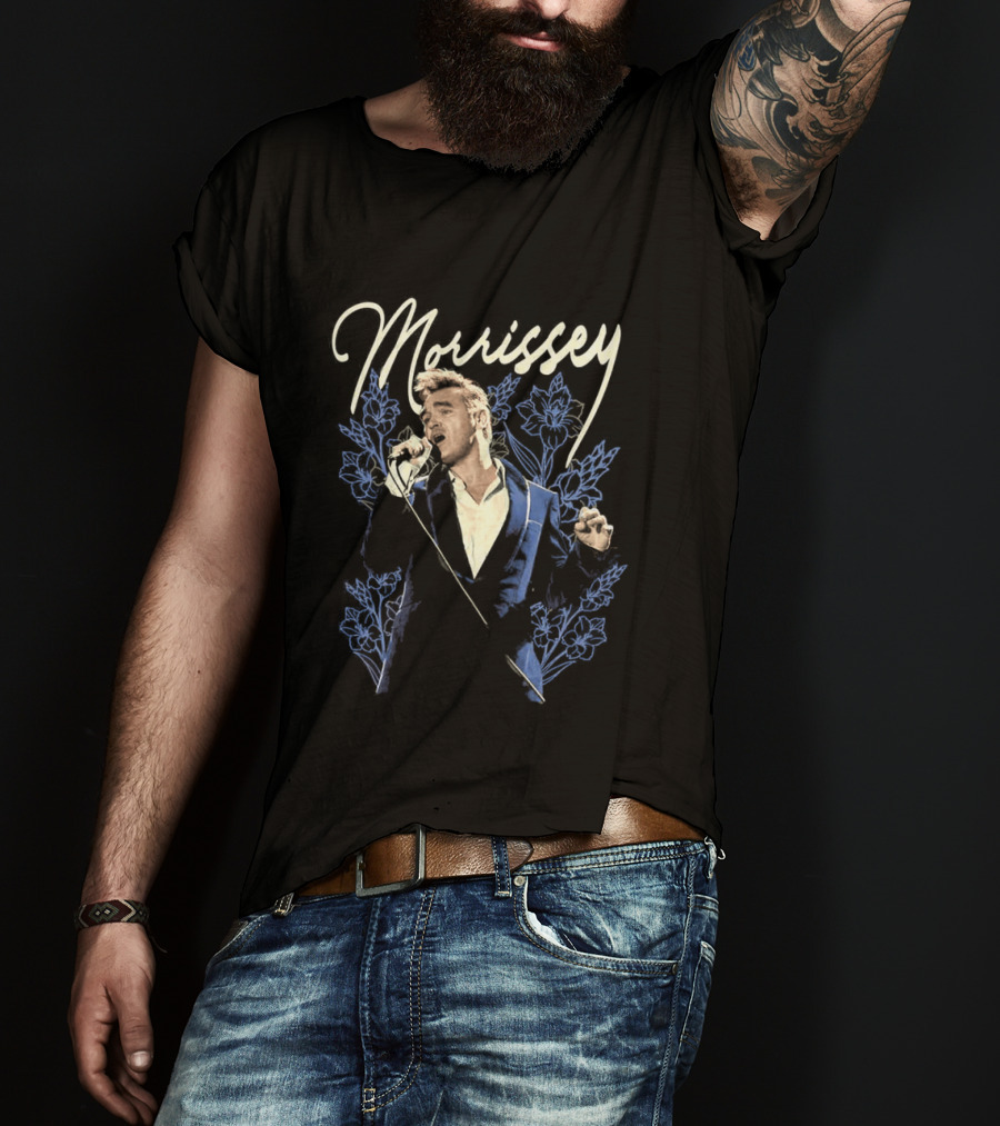 Morrissey Floral Blue Suit Portrait Tour 2026 T-Shirt