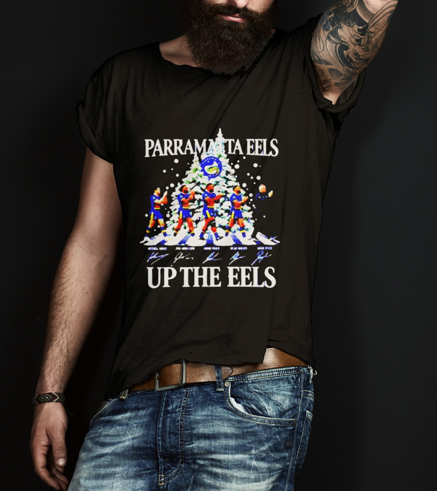 Parramatta Eels NRL Christmas 2026 Up The Eels Players Signatures T-Shirt