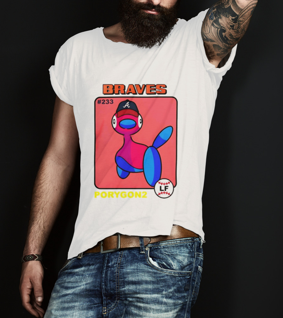 BRAVES Porygon2 Pokemon Crossover #233 LF Baseball Cap T-Shirt