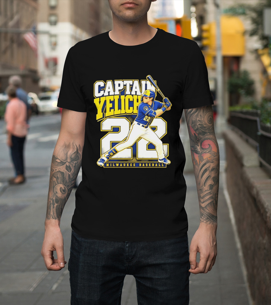 Captain Yelich 22 Milwaukee Baseball T-Shirt