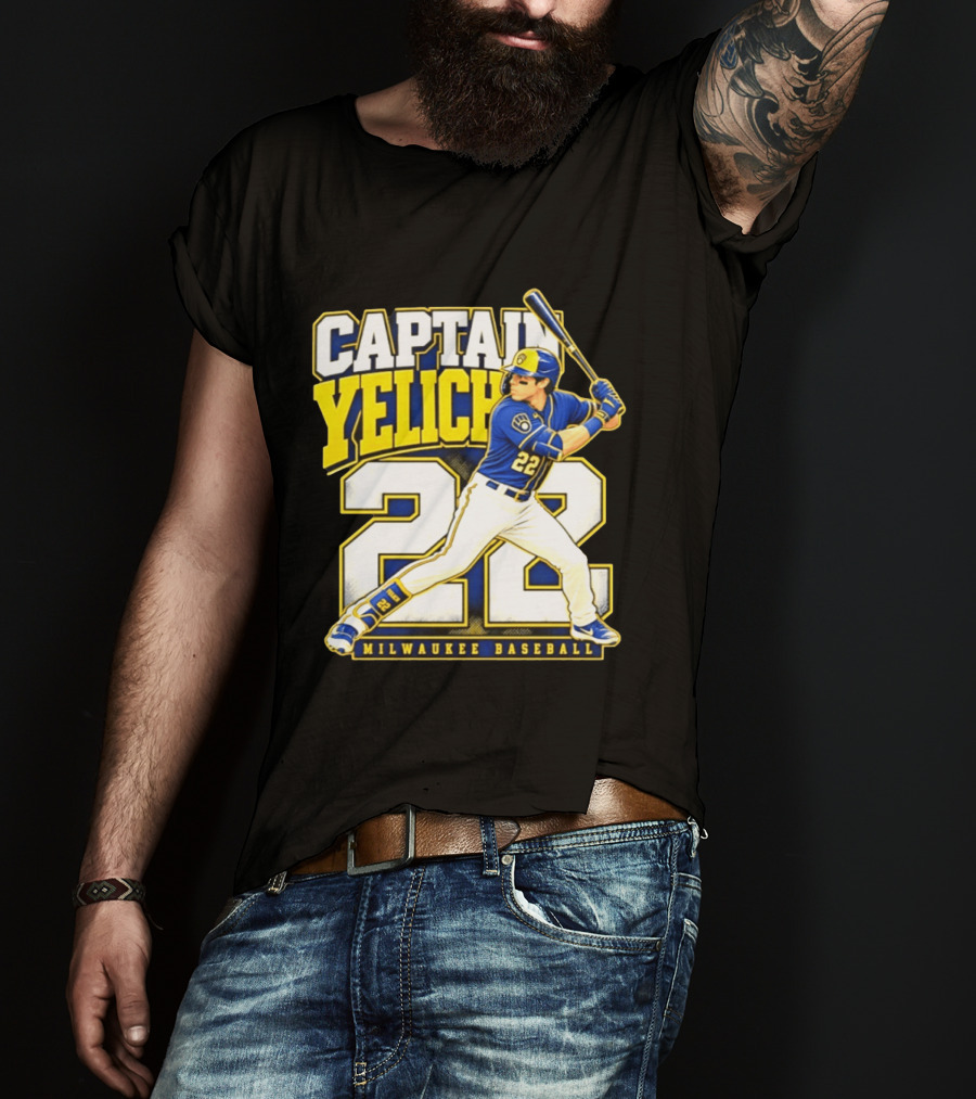 Captain Yelich 22 Milwaukee Baseball T-Shirt