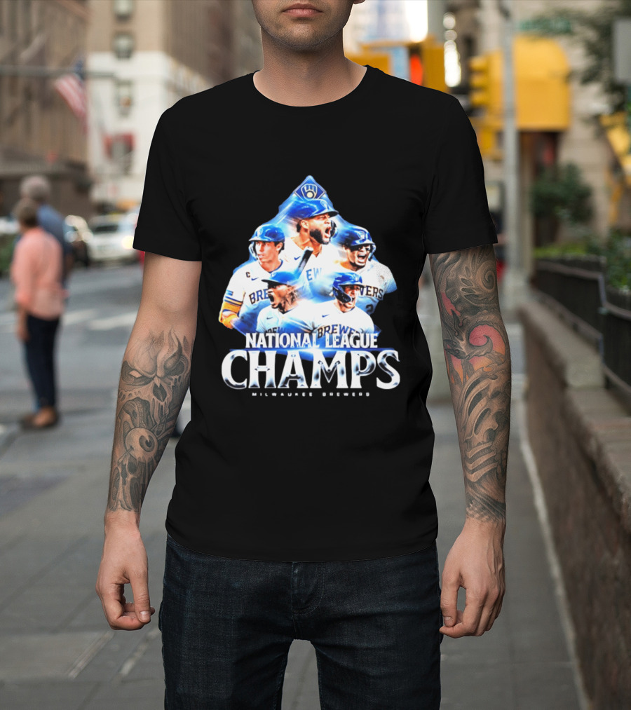 Milwaukee Brewers National League Champs 2026 Player Collage T-Shirt