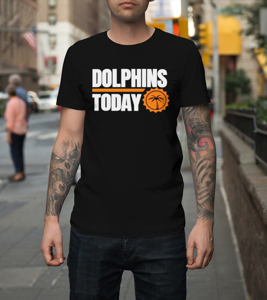 Dolphins Today Chat Sports Football Palm Tree T-Shirt