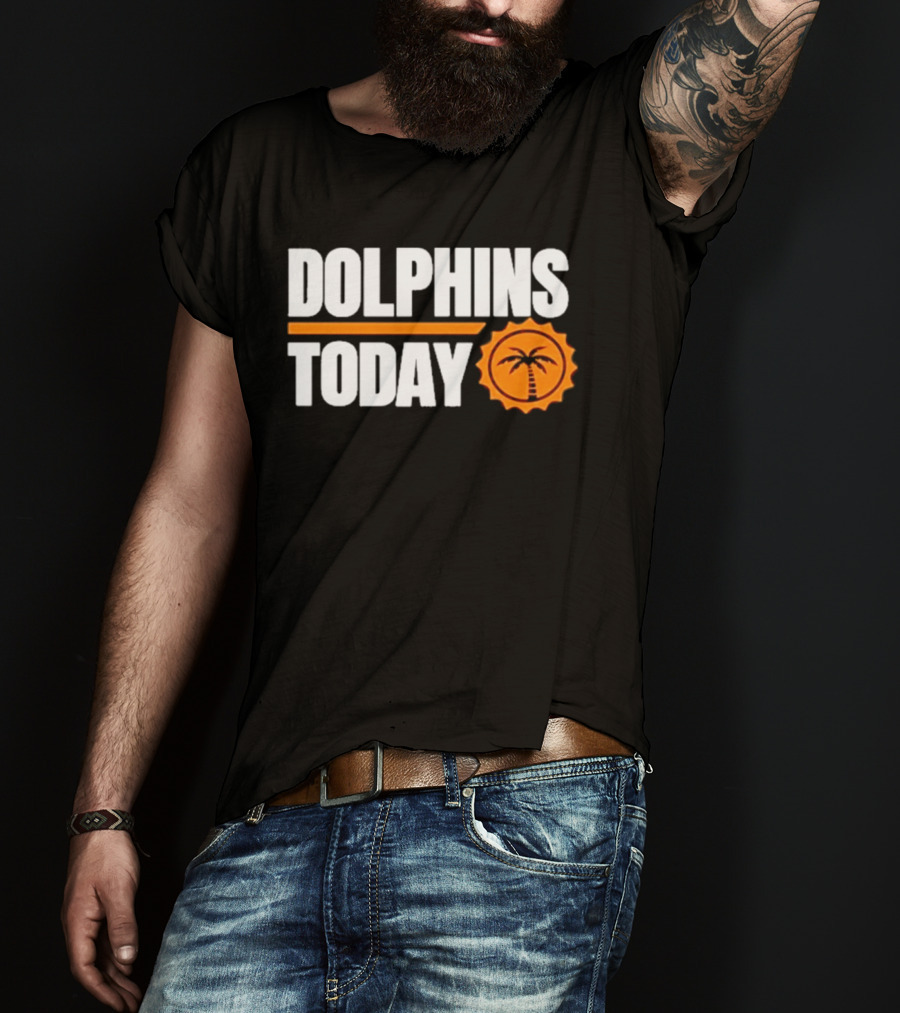 Dolphins Today Chat Sports Football Palm Tree T-Shirt