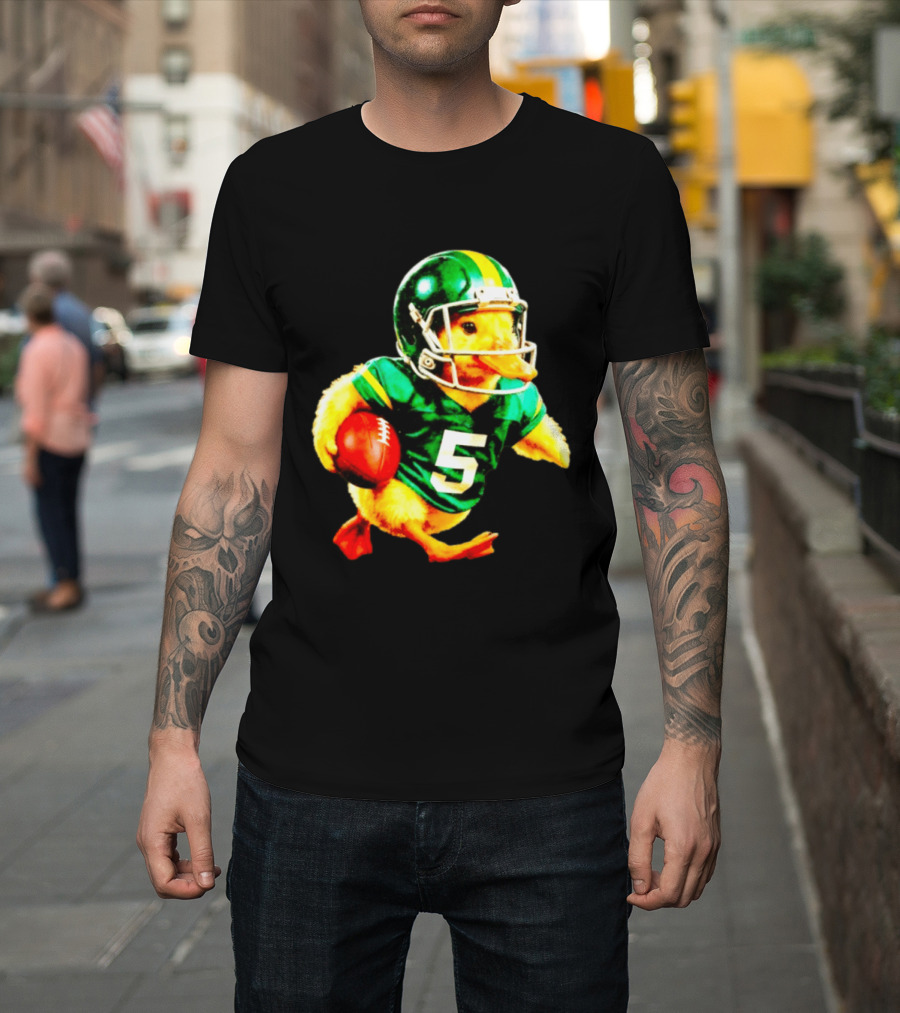 Oregon Ducks Football Duck Wearing Helmet And Jersey Number 5 T-Shirt