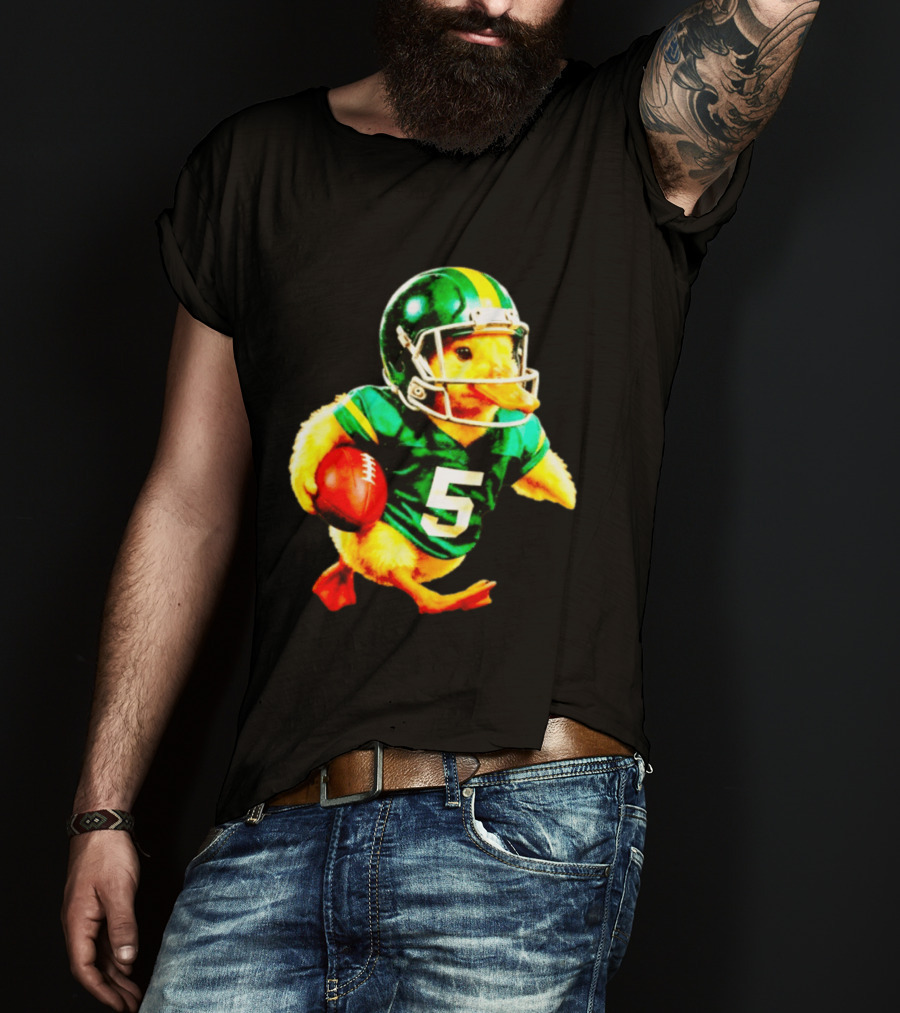 Oregon Ducks Football Duck Wearing Helmet And Jersey Number 5 T-Shirt