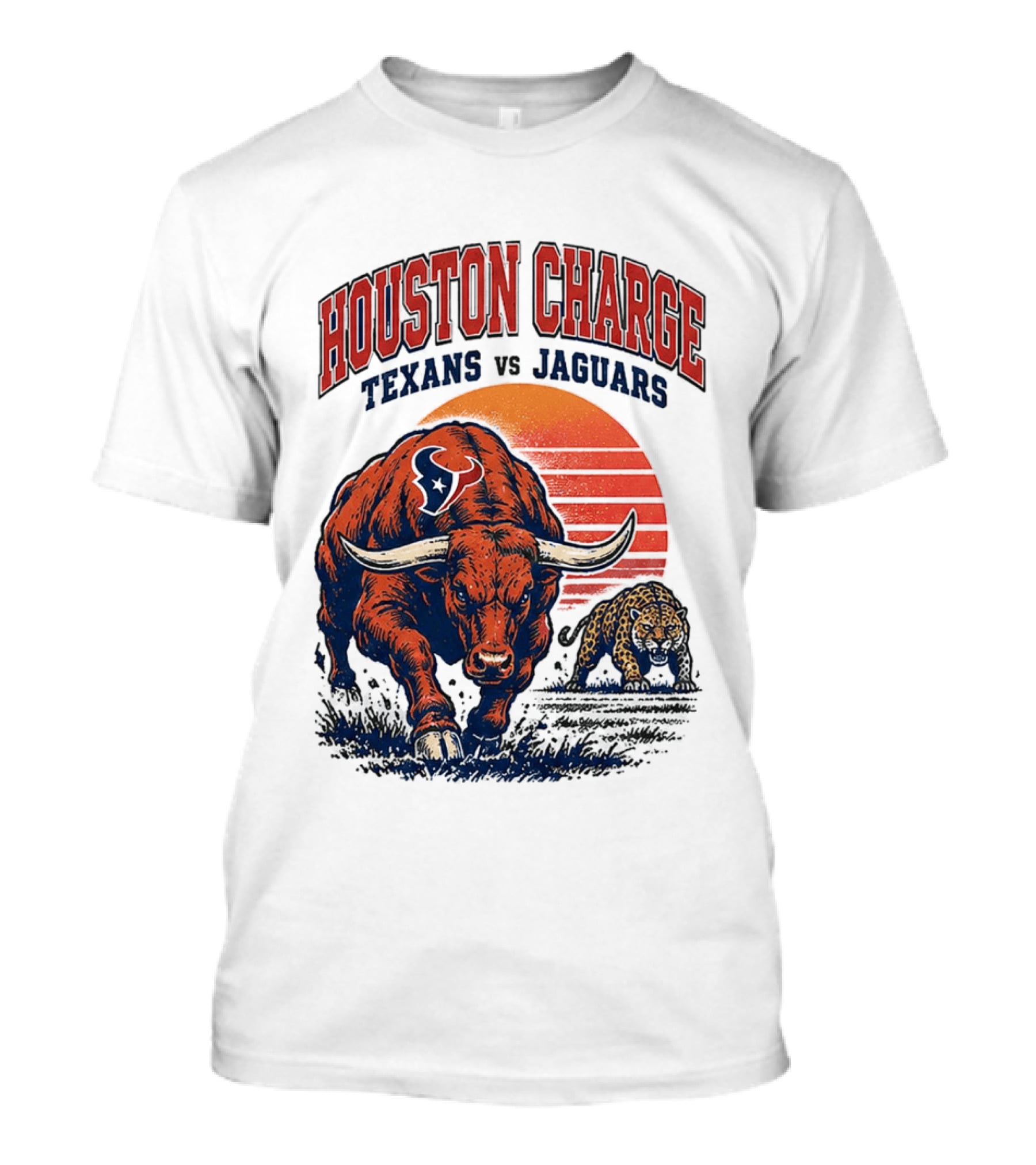 Houston Charge 2026 Texans Vs Jaguars Sunset Showdown T-Shirt