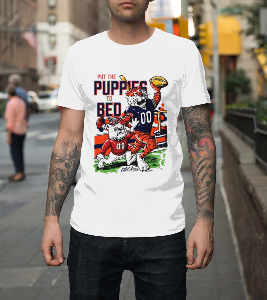 Auburn Tigers Put The Puppies To Bed Georgia Bulldogs Football Victory 2026 T-Shirt