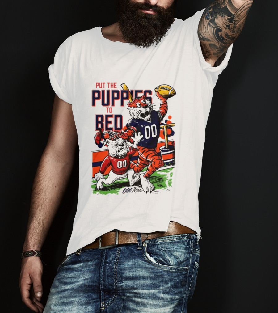 Auburn Tigers Put The Puppies To Bed Georgia Bulldogs Football Victory 2026 T-Shirt