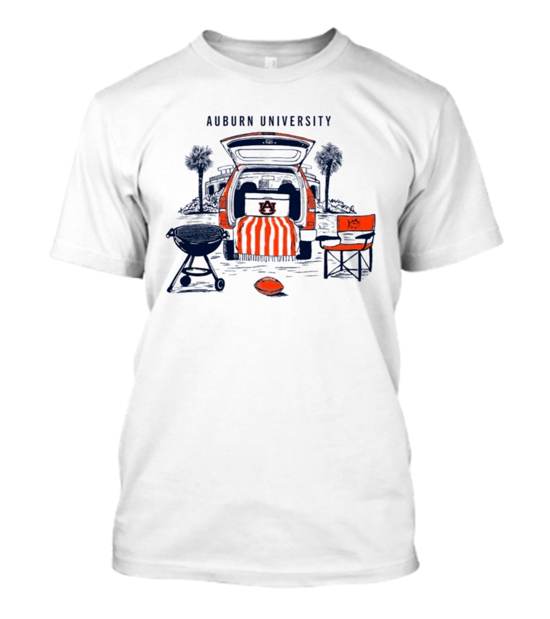 Auburn University Tailgate Scene With Auburn Tigers T-Shirt