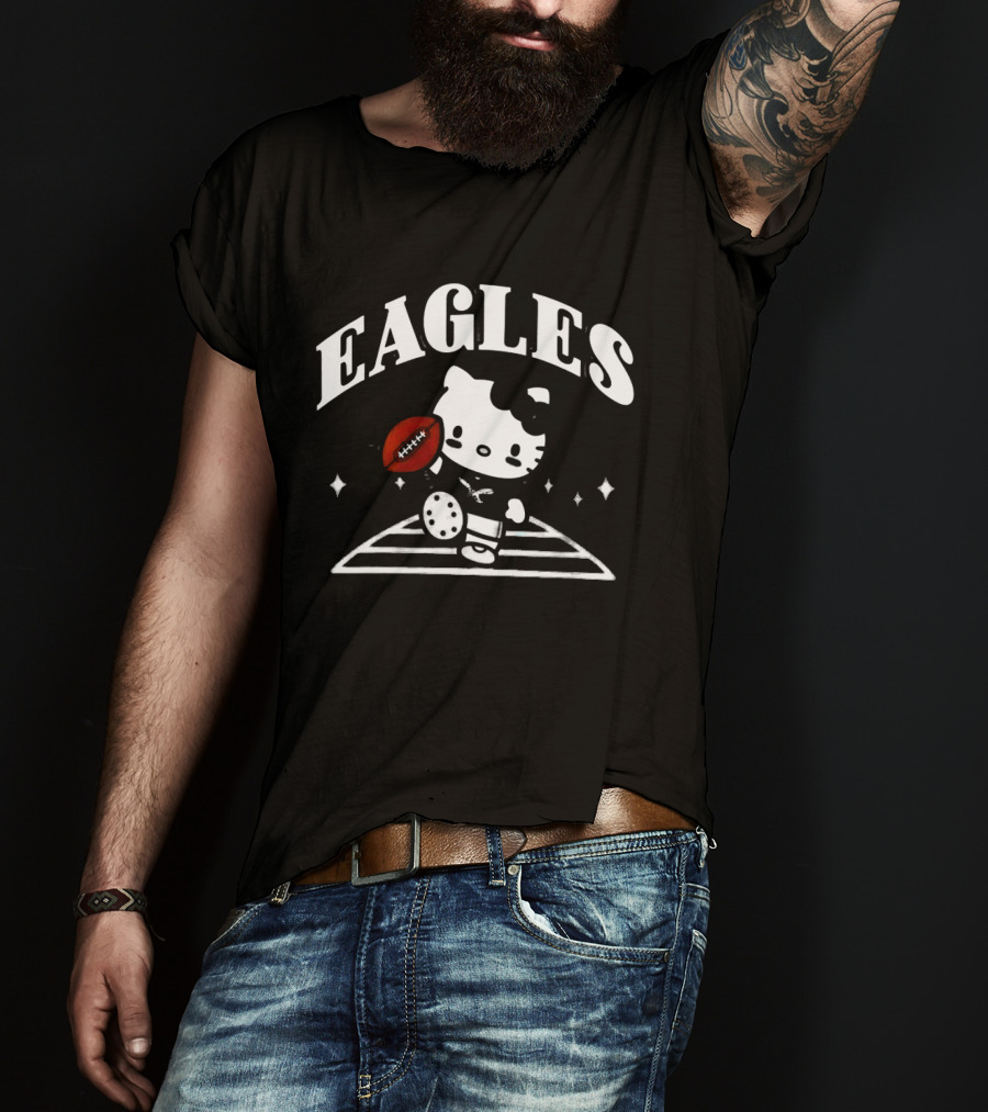 Philadelphia Eagles 2026 Hello Kitty Football T-Shirt