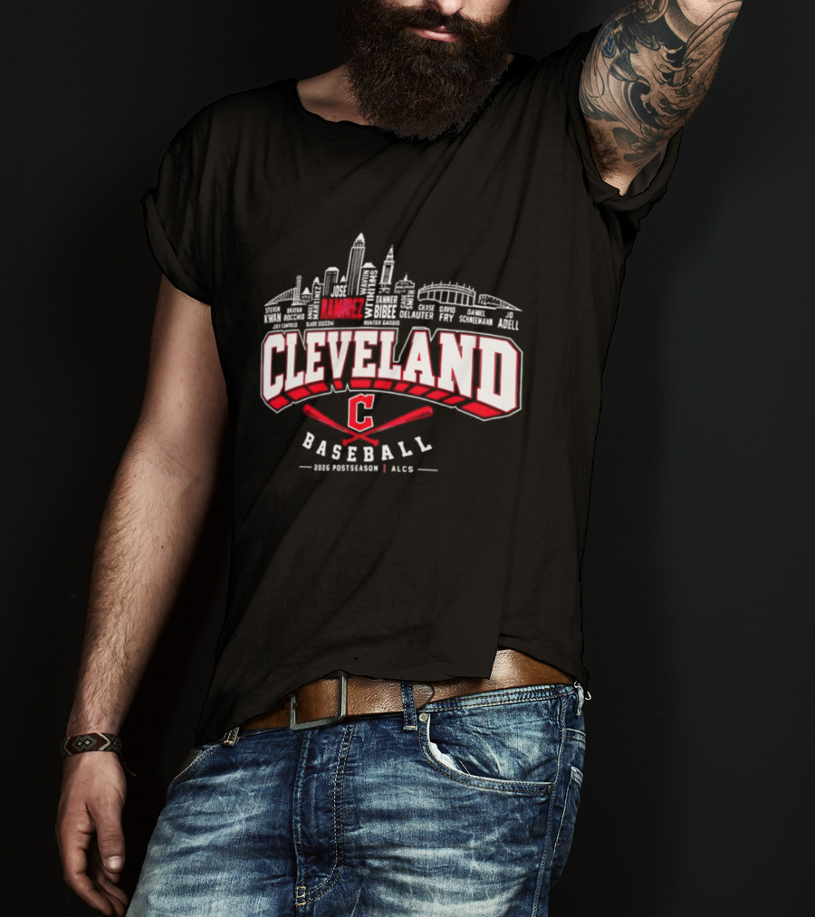 Cleveland Baseball 2022 Postseason ALCS Skyline Celebration T-Shirt
