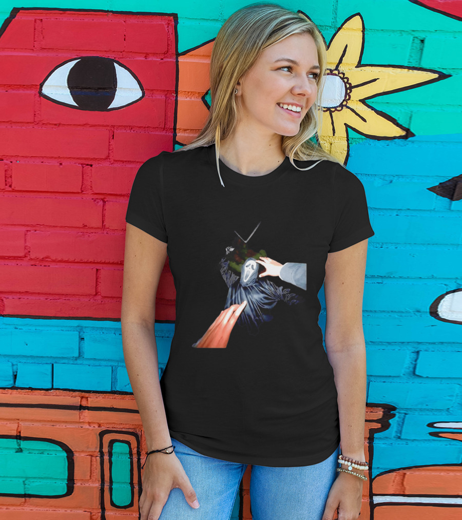 Ghostface Scream Horror Movie First Person Knife Encounter Halloween T-Shirt