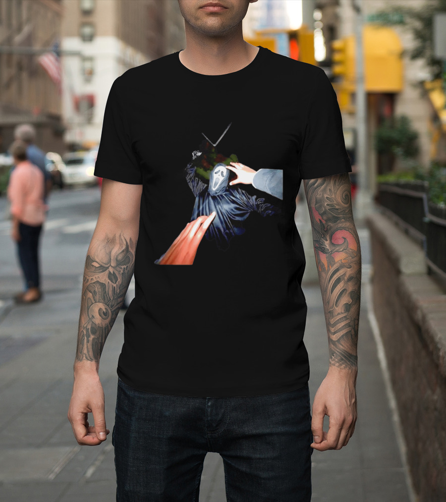 Ghostface Scream Horror Movie First Person Knife Encounter Halloween T-Shirt