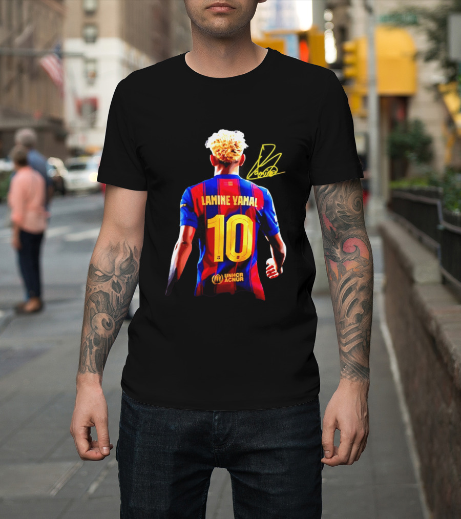 Lamine Yamal No 10 UNHCR ACNUR FC Barcelona T-Shirt