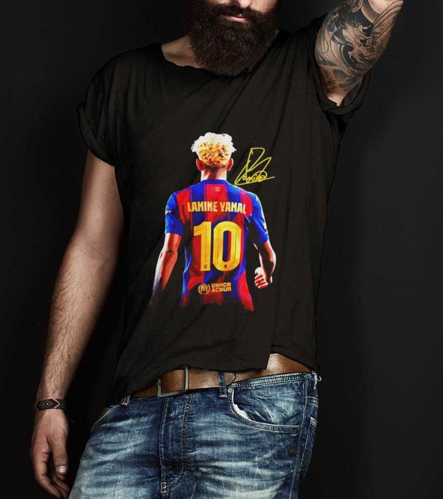 Lamine Yamal No 10 UNHCR ACNUR FC Barcelona T-Shirt