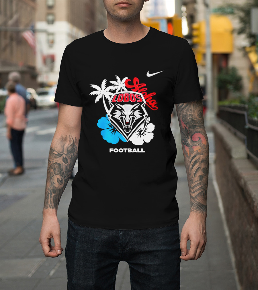 New Mexico Lobos Football Aloha 2026 Nike Tropical Palm Hibiscus T-Shirt