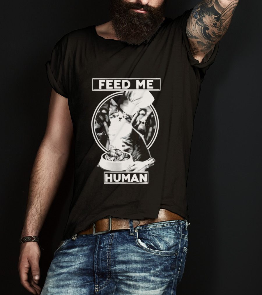 Feed Me Human Cat Chef Skarewear T-Shirt