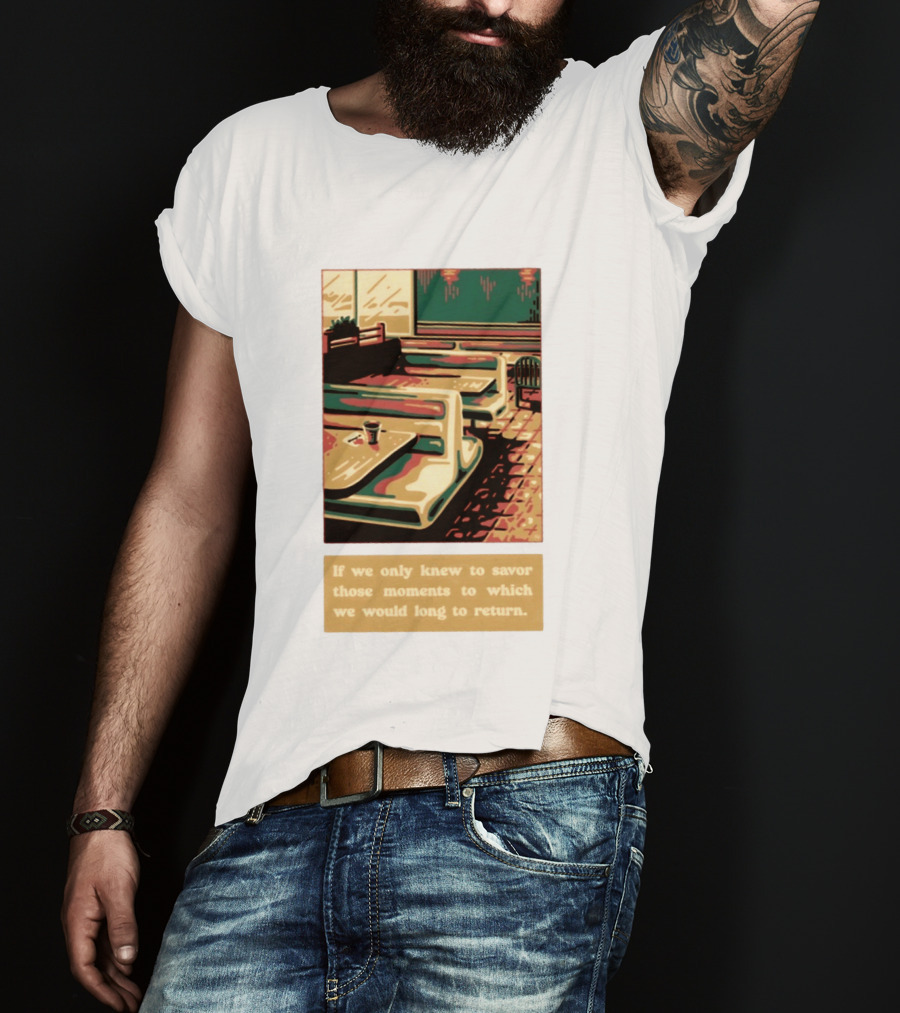Savor Those Moments We Long To Return Retro Diner Booth Scene T-Shirt