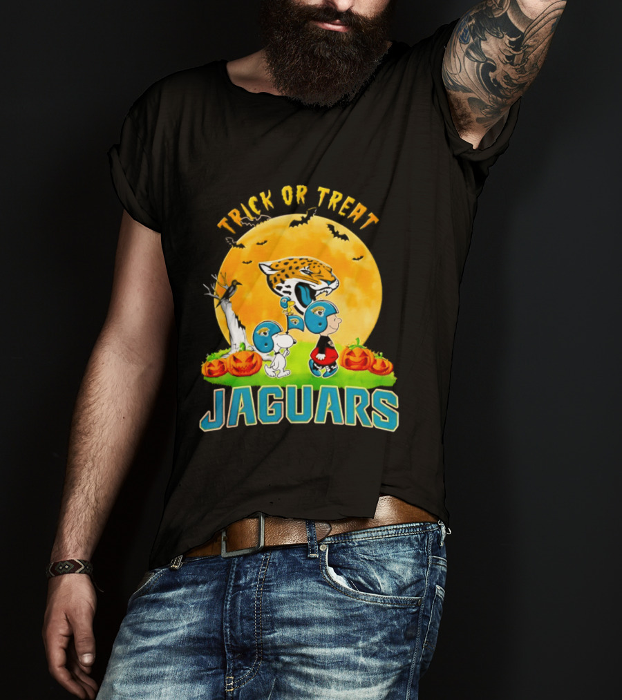 Trick Or Treat Jacksonville Jaguars Peanuts Halloween Abbey Road 2026 T-Shirt
