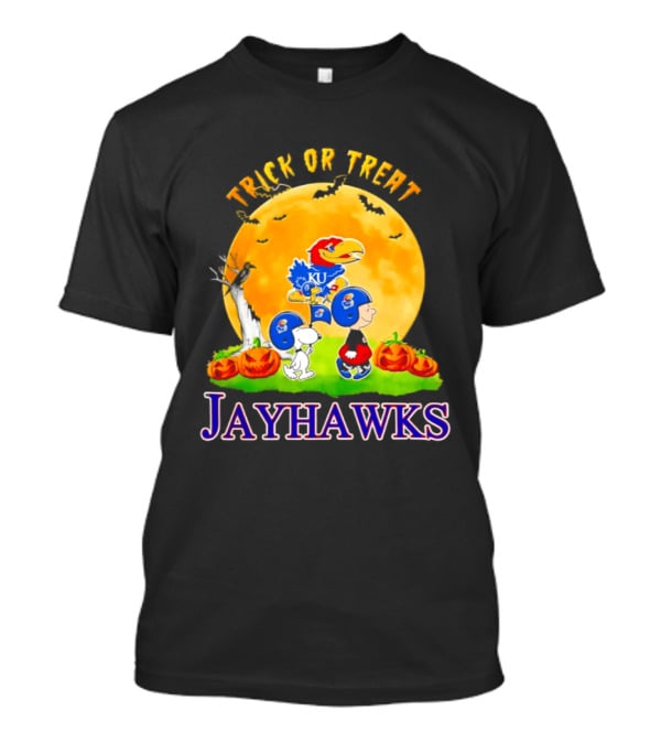 Kansas Jayhawks Peanuts Trick Or Treat Halloween Abbey Road 2026 T-Shirt