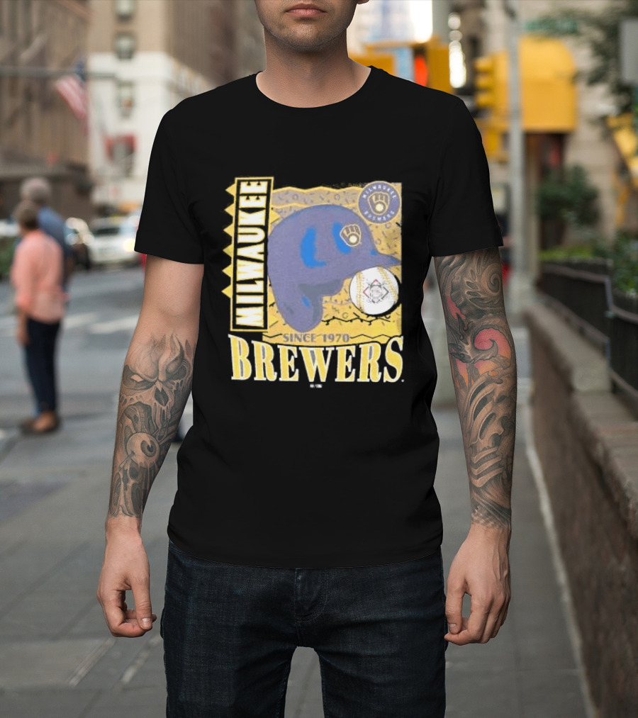 Milwaukee Brewers Since 1970 Helmet T-Shirt