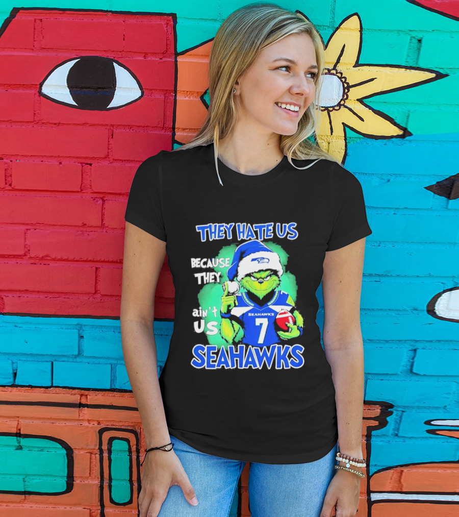 Grinch Seahawks 2026 Christmas They Hate Us Because They Ain't Us T-Shirt