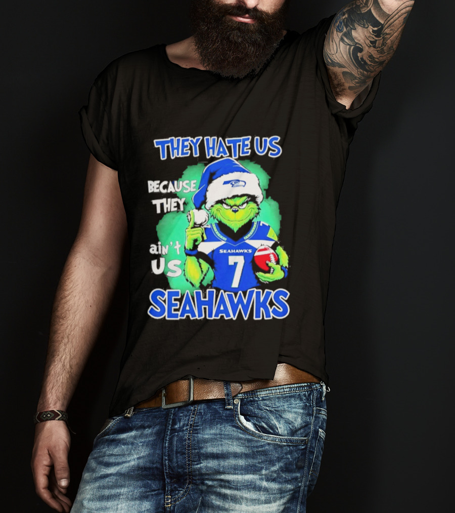 Grinch Seahawks 2026 Christmas They Hate Us Because They Ain't Us T-Shirt