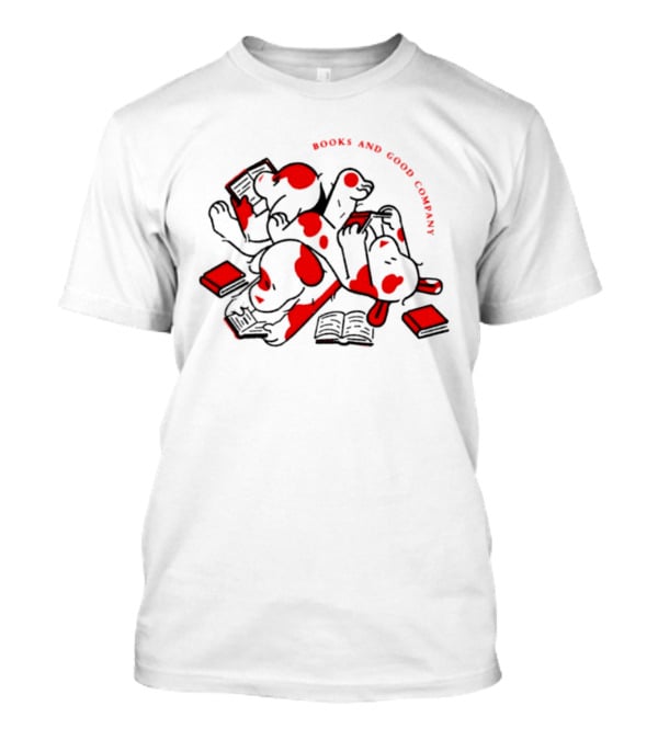 Books And Good Company Reading Dogs Bookworm T-Shirt