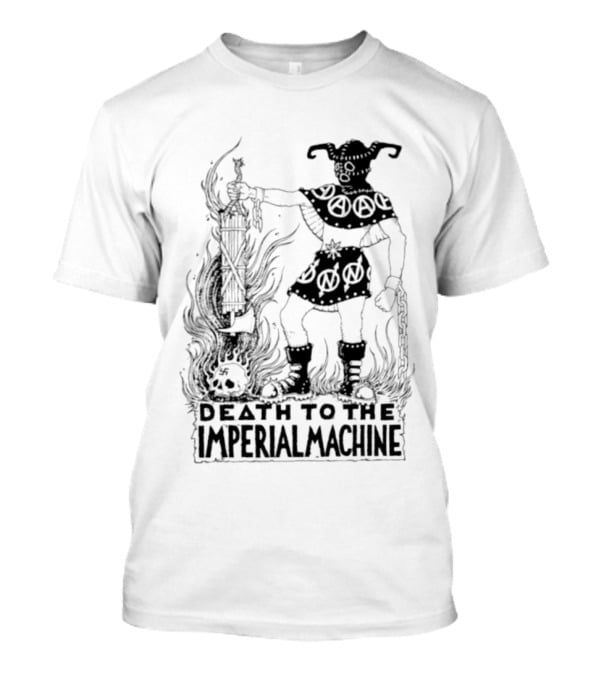 Death To The Imperial Machine Anarchist Skeleton And Flames T-Shirt