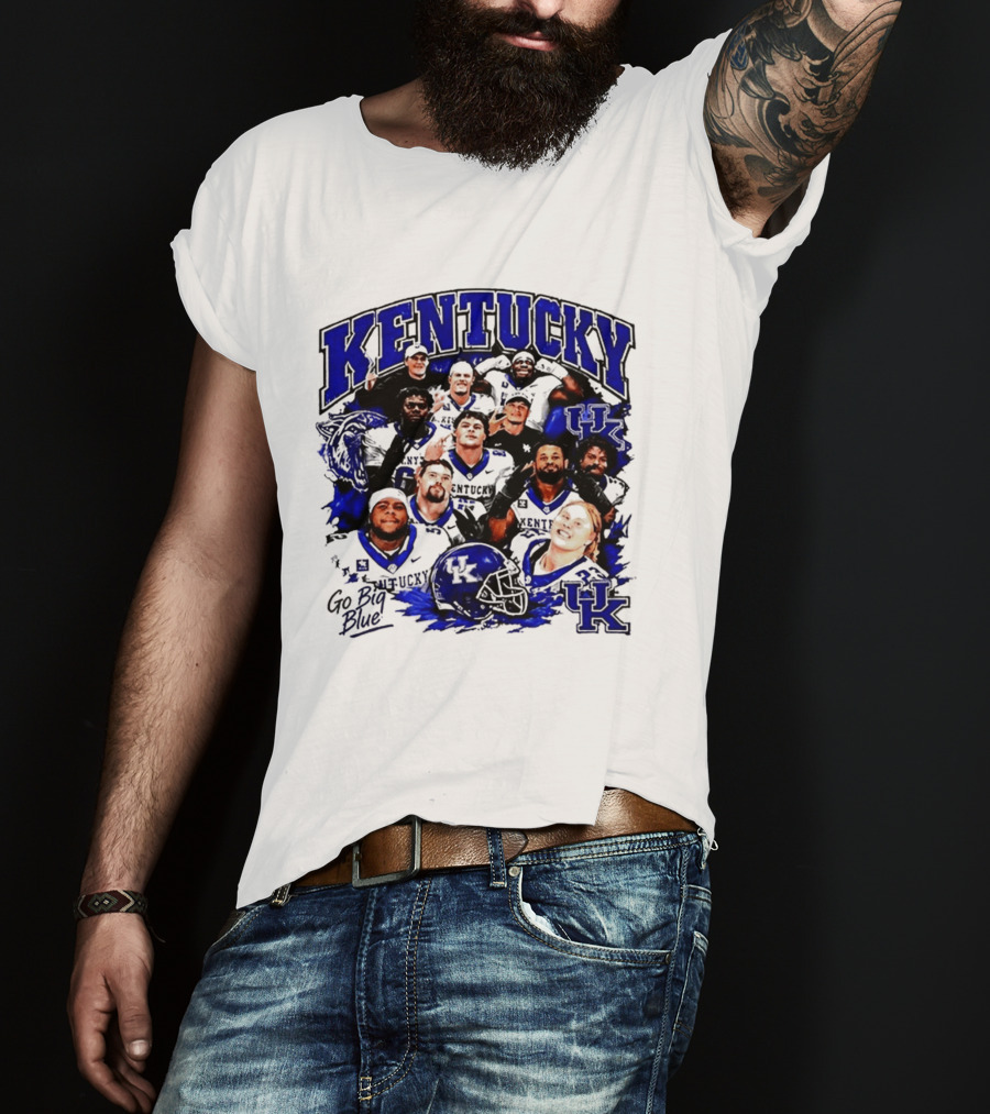 Kentucky Wildcats Go Big Blue Team UK Football Players T-Shirt