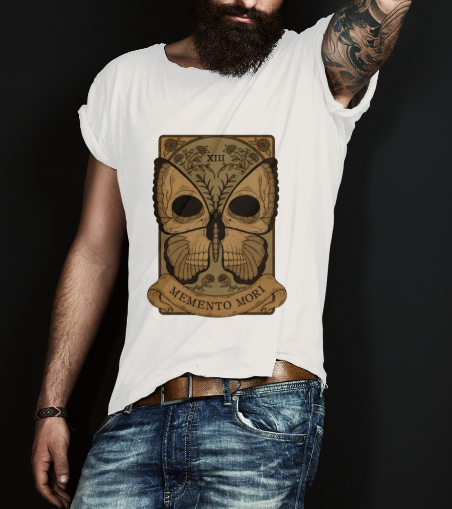 Memento Mori XIII Butterfly Skull Tarot Card T-Shirt