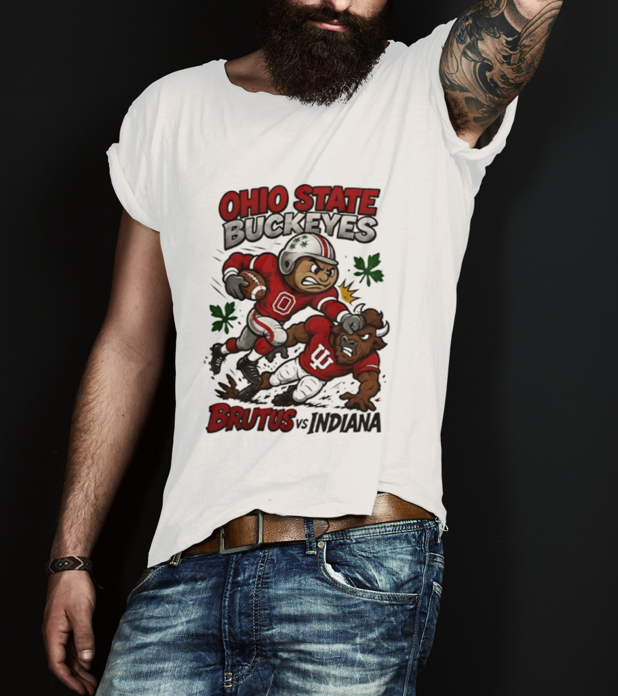 Ohio State Buckeyes Brutus Vs Indiana Hoosiers Rivals Football Showdown T-Shirt