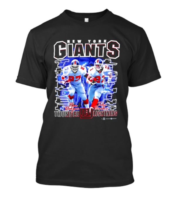 New York Giants Ron Dayne Tiki Barber Thunder Lightning T-Shirt