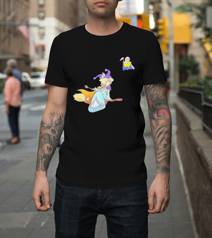 Rosalina Witch Broomstick With Luma Halloween Magic Adventure T-Shirt