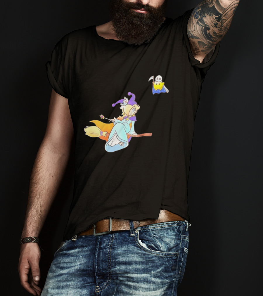 Rosalina Witch Broomstick With Luma Halloween Magic Adventure T-Shirt